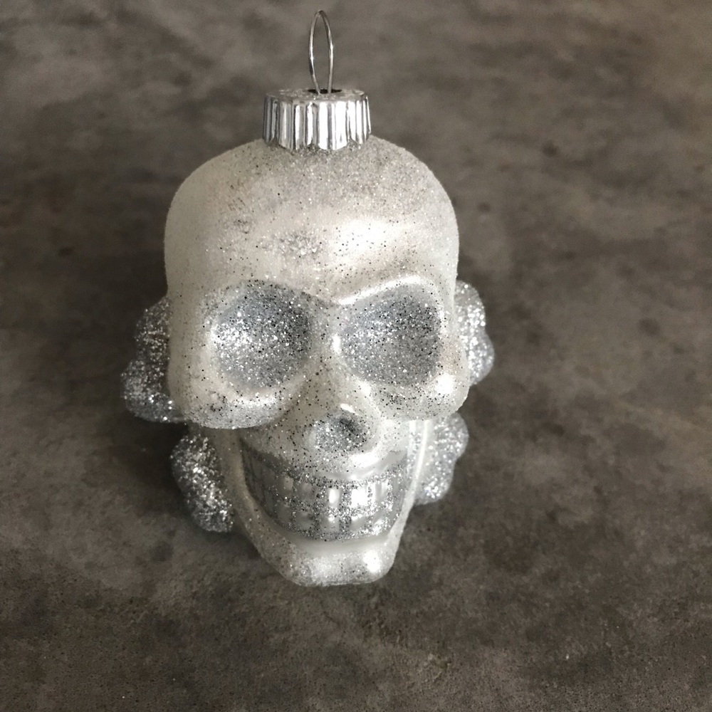 Shiny Brite Christopher Radko Ornaments Halloween Silver Gold Skull Pumpkins - Picture 2 of 12